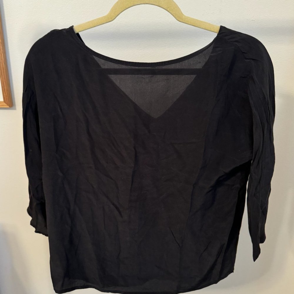 Vintage Madewell, Black, Silk, V-Neck Back Top
